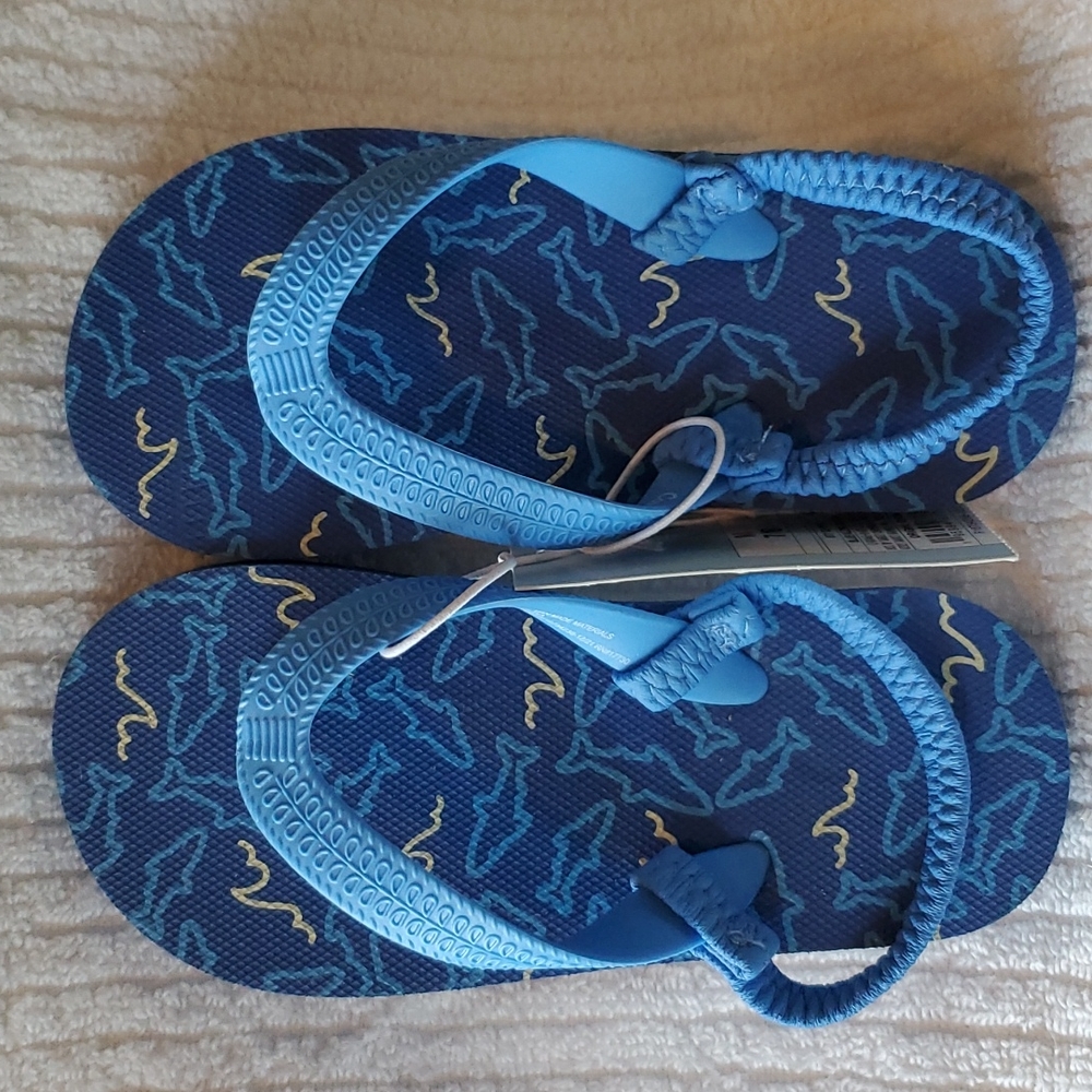 CAT AND JACK SIZE MEDIUM 7/8 FLIP FLOPS WITH BACK ELASTIC